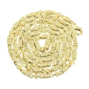 Bullet Link Chain For Men Stylish 14k Yellow Gold Finish Sale