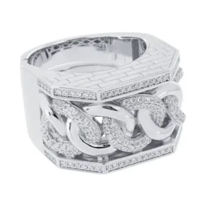 Miami Cuban Ring Sterling Silver Custom Design Mens Brand New On Sale