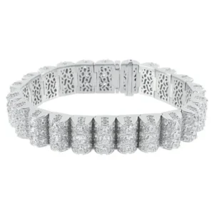 Mens Tennis Braceslet Sterling Silver 2 Row Iced Out Simulated Diamonds Brand New On Sale