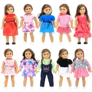 18 inches Doll Clothes 10 Different Unique Styles Well Fit for American Girls Doll, Doll and Me, My Life Doll, and My Generation Doll by Party Zealot