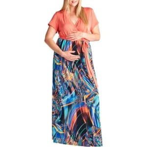 Mommylicious Maternity Plus Abstract Print Maxi Dress