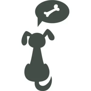 Dog With Bone Picture Art Boys Bed Room - Peel & Stick Sticker - Vinyl Wall Decal Size : 16 Inches X 32 Inches