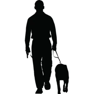 Custom Wall Decal Man Walking Dog With Leash Animal - Kids Boys Girls Bed Room - Vinyl Wall Sticker 20 X 50"