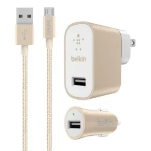Belkin Mixit Metallic 2.4A Premium Charging Kit w/ Micro USB Cable - Gold
