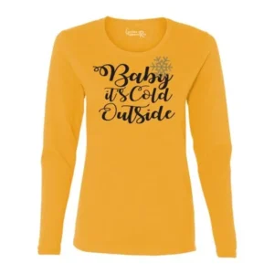 Baby It's Cold Outside Christmas Winter Womens Long Sleeve T-Shirt Top