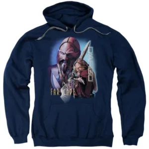 FARSCAPE/D'ARGO-ADULT PULL-OVER HOODIE-NAVY-LG