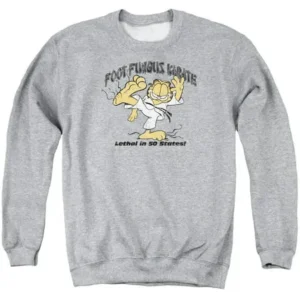 GARFIELD/FOOT FUNGUS KARATE - ADULT CREWNECK SWEATSHIRT - ATHLETIC HEATHER - MD