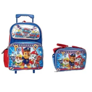 PP Set of Deluxe 16 Rolling Large Backpack and Matching Lunch Bag/Box"Â¦