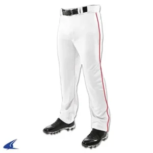 Champro Triple Crown Youth Open Bottom Baseball Pants w/ Piping - White with Royal Piping - X-Small