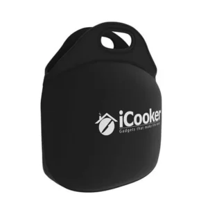 iCooker Neoprene Lunch Bag [Heavy-Duty Zipper] - Large Waterproof Insulated Lunch Tote For Men Women, Kids & Nurses - Best Travel Carry Bag Black