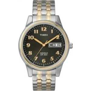 Timex Men's | Black Dial Two-Tone Case Stainless Steel Band | Dress Watch T26481
