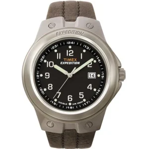 Timex Men's Expedition Metal Tech Watch, Brown Leather Strap