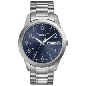 Timex Men's South Street Silver-Tone Stainless Steel Expansion Band Watch