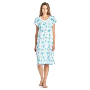 Casual Nights Women's Cotton Short Sleeve Sleep Dress Nightshirt