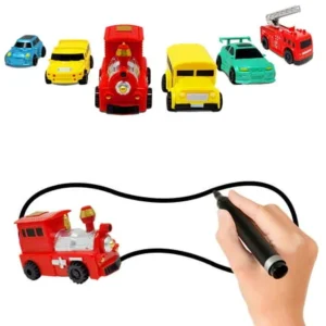 Nylea Magic inductive car truck follows black line magic toy car for kids & children best mini magic pen inductive fangle (Red Train)