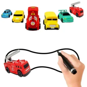 Nylea Magic Vehicles Inductive Truck [Follows Black Line] Magic Toy Car for Kids & Children - Best Toddler Toys Mini Magic Pen Inductive Fangle Kids Car Follow [Red Truck]