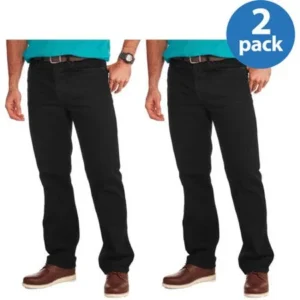 Faded Glory Big Mens Relaxed Fit Jeans, 2 Pack, Your Choice