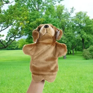 Dog Hand Puppet Baby Kids Child Educational Soft Doll Plush Toys (Brown)