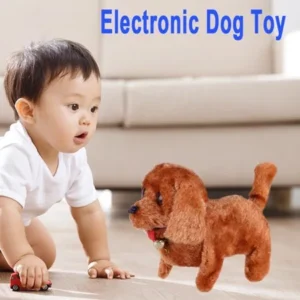 New Children Child Kids Plush Walking Barking Electronic Dog Toy Brown Christams gift