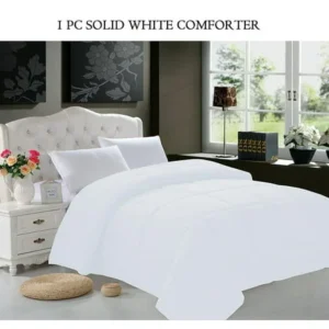 Elegant Comfort Goose Down Alternative 1pc SOLID WHITE Comforter - Available In A Few Sizes And Colors , King/Cal King, White