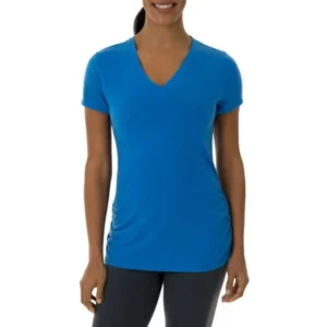 Athletic Works Women's Core Active Vneck Short Sleeve Shirred T-Shirt