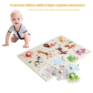 Wooden Baby Children Animal Jigsaw Early Learning Puzzle Toy Educational Plate