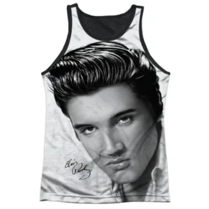 Elvis Presley King of Rock Icon Barbie King Adult Black Back Tank Top Shirt