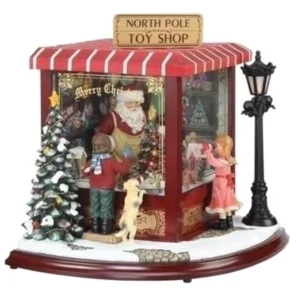 Amusements LED Lighted Animated & Musical North Pole Toy Shop Christmas Decor