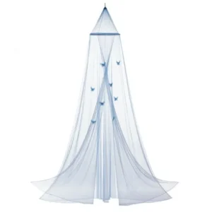 Mosquito Net Bed Canopy, Polyester Blue Ceiling Bed Net Canopy