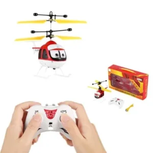 Mini Electric RC Helicopter Induction Flying Toys Cartoon Remote Control Drone Aircraft Cool Plane Toys Floating Toys Good Gift for Kids, red