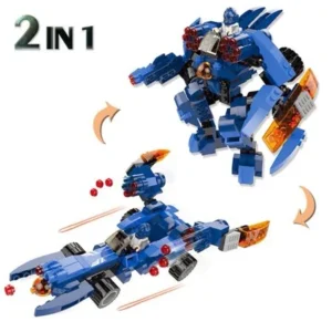 FreeBex Children Building Blocks 2 in 1 fun Space Marine Series with 2 Mini Figures, Educational Toy for Kids