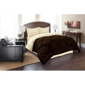 Elegant Comfort Â® Goose Down Alternative Reversible 3pc Comforter Set- Available In A Few Sizes And Colors , King/Cal King, Brown/Cream