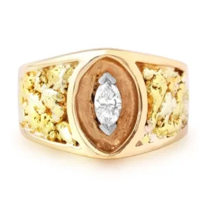 Ladies 0.25 Carat Diamond 14K Yellow Gold Ring