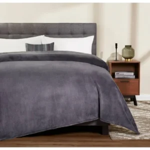Mainstays Plush Twin Bed Blanket in Gray