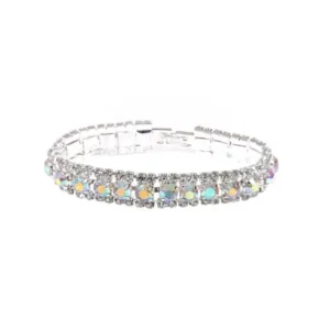 Silver Aurora Borealis 3 Line Bracelet