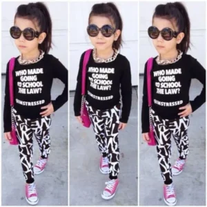 Stylish Children Kids Girls Clothing Hoodie Tops Pants Trousers Outfits Age 2-7Y