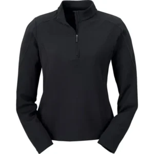 North End Sport Red 78625 Women's Long Sleeve Polyester Pinstripe Half-Zip Mock Pullover