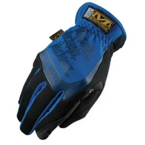 Mechanix Wear Small Black And Blue FastFit Full Finger Synthetic Leather Mechanics Gloves With Elastic Cuff, Spandex Padded Back, Stretch Panels