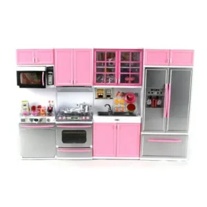 'Deluxe Modern Kitchen' Battery Operated Toy Kitchen Playset, Perfect for Use with 11.5" Tall Dolls