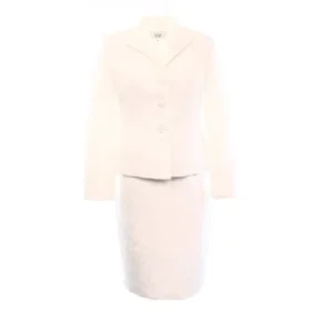 Le Suit NEW White Women's Size 10P Petite Rose Jacquard Skirt Suit Set $200 #030