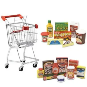 Melissa & Doug Kids Grocery Store Shopping Cart with Kitchen & Pantry Food Set