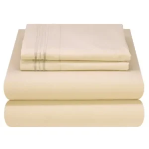 Mezzati Luxury 1800 Prestige Soft and Comfortable Collection Bed Sheets Set Queen Beige