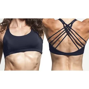 Women's Sports Bra with four criss cross straps and removable padding (Large)