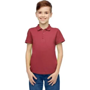 Authentic Galaxy School Uniforms 2267237 Boys Burgundy Short Sleeve Polo Shirt - Size 8 - Case of 36