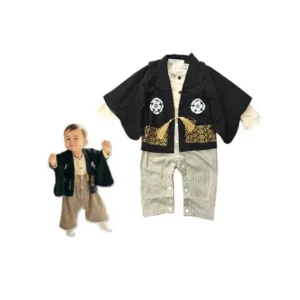 StylesILove Baby Boy Kimono Cardigan and Romper 2-pc Costume (12-18 Months)