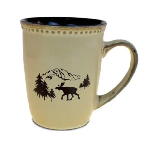 Ceramic Beige Mug 11oz Moose