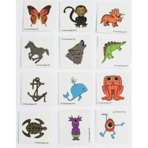 Temporary Tattoos For Kids (12 Individually Wrapped Sheets) - Best For Birthday Party Gift Bags, Party Favors And Kids Party Games - For Boys And Girls