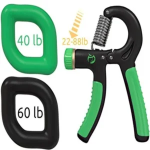 Prime Deal Price - Norse Strength Hand Grip Exerciser Kit Adjustable Gripper 22-88 Lbs with 2 Strengthener Squeeze Rings, Arm Exercise Trainer for Climbing and Kids
