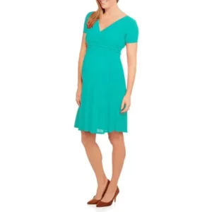 Maternity Short Sleeve Cross Front Dress