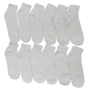 SOCKSâ€™NBULK 12 Pairs Of White Athletic Sports Ankle Socks for Men, Size 10-13